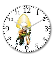Aquaman dc Duvar Saati Bombeli Gercek Cam