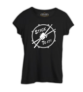 Drummer - Stick To It Siyah Kadın Tshirt