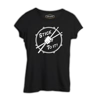 Drummer - Stick To It Siyah Kadın Tshirt