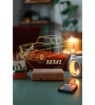 Özel Üretim 3D Led Lambalı Klasik Chevrolet