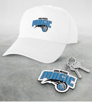 NBA Orlando Magic Beyaz Şapka ve Ahşap Anahtarlık Seti (Model 1)