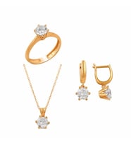 Tektaş Üçlü Set 6.00 Gram 14 Ayar Altın (Çok Renkli)