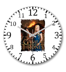 Games of Thrones Duvar Saati Bombeli Gercek Cam
