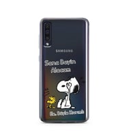 Snoopy Tasarımlı Süper Şeffaf Silikon Telefon Kılıfı Samsung A50