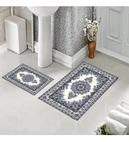 Banyo Halısı Ikili Klozet Takımı Kaymaz Tabanlı (60 xm x 100 cm + 40 cm x 60 cm) 