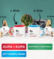 İkili Kırmızı Mavi Eş Kupa Bardak Anahtarlık