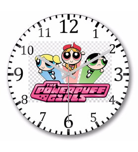 Powerpuff Girls    Duvar Saati Bombeli Gercek   Cam