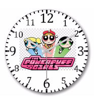 Powerpuff Girls    Duvar Saati Bombeli Gercek   Cam