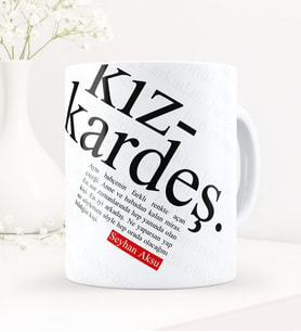 BK Gift Kişiye Özel Kız Kardeş Temalı Beyaz Kupa Bardak