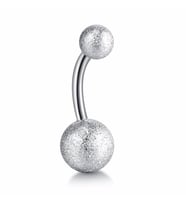 GÜMÜŞ RENK 8mm TOP UÇLU ÇELİK MUZ GÖBEK PİERCİNG P455A