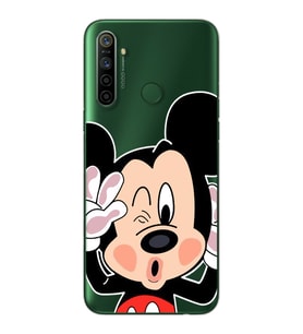 Mickey Tasarımlı Süper Şeffaf Silikon Telefon Kılıfı Oppo Realmi 5i