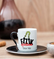 Fizik Öğretmeni Siyah Türk Kahvesi Fincanı