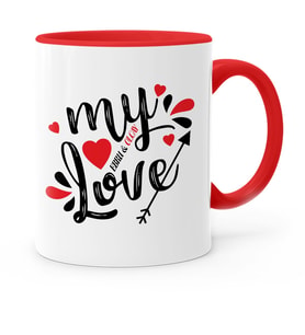 BK Gift Kişiye Özel Aşkım Kırmızı Kupa Bardak  1