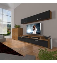 Decoraktiv Ekoflex 6y Slm Tv Ünitesi Tv Sehpası (Siyah - Ceviz)