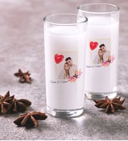 BK Gift Kişiye Özel Renkli Baskılı İsimli Fotoğraflı İkili Rakı Bardağı Seti-29 (Beyaz)