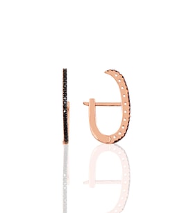 Söğütlü Silver Gümüş rose onix taşlı style j modeli küpe
