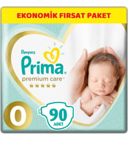 Prima Premium Care Bebek Bezi Beden:0 (1.5-2.5Kg) Prematüre 90 Adet Ekonomik Fırsat Pk