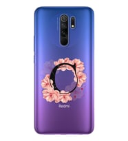Pembe Çiçekli Harf Tasarım Süper Şeffaf Silikon Telefon Kılıfı Xiomai Redmi 9 C-