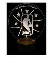 NBA Lamba Tasarımı Basketbolculara Özel Led Gece Lambası Ahşap Taban 7 Farklı Işık Renkli