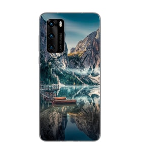 Göl Manzara Tasarımlı Süper Şeffaf Silikon Telefon Kılıfı Huawei P40