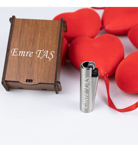 İSME ÖZEL AHŞAP KUTULU METAL CLIPPER (Metal)