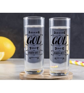BK Gift Kişiye Özel Renkli Baskılı Yeşilçam Replikleri Bu Da Mı Gol Değil Tasarımlı İkili Vodka Bardağı-1 (Beyaz)