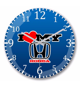 I Love My Honda Duvar Saati Bombeli Gercek Cam