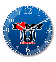 I Love My Honda Duvar Saati Bombeli Gercek Cam