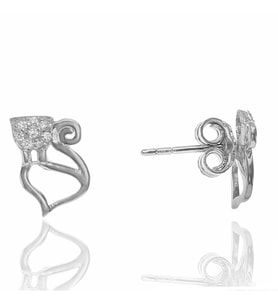 Söğütlü Silver Gümüş mini kedi küpe
