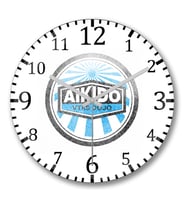 Logo Distress Aıkıdo Duvar Saati Bombeli Gercek Cam