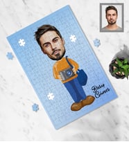 Kişiye Özel Fotoğrafçı Tasarımlı Karikatür A3 240 Parça Puzzle Bay-1