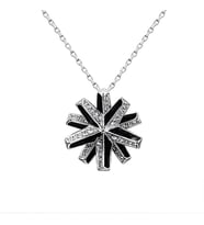 Monemel Siyah Swarovski Taşlı Kolye (Altın Kaplama) Sevgililer Günü Hediyesi