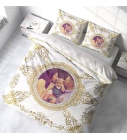 MonoHome Kişiye Özel Nevresim Takımı Çift Kişilik 3D Pamuk Saten Gold Baraque