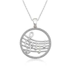 925 Ayar Gümüş Müzik Temalı Kaıdn Kolye