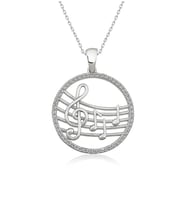925 Ayar Gümüş Müzik Temalı Kaıdn Kolye