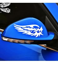 Beyaz Araba Aksesuarları Melek tüy kanatları dikiz Araba Sticker
