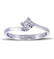 Lova D Renk 0,18 Karat Pırlanta Tektaş Yüzük - 1070031