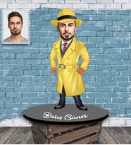 Kişiye Özel Müfettiş Karikatürlü Ahşap Biblo Bay-2