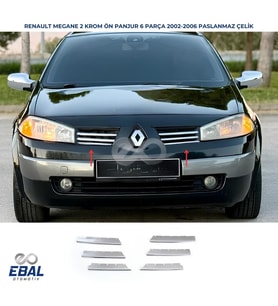 RENAULT Megane 2 Krom Ön Panjur 6 Parça 2004-2006 P.Çelik