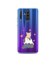 Kedi Kardeşler Tasarımlı Süper Şeffaf Silikon Telefon Kılıfı Huawei Honor 20 Lit