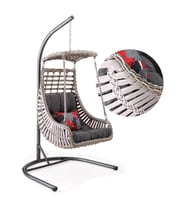 Capri Swing Alaçatı Tekli Rattan Bahçe Balkon Salıncağı (Camel)