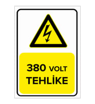 MIGNATIS - 380 Volt Tehlike Levhası - Sac Malzeme 25x35cm