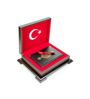 İsme Özel Ahşap Kutulu Türk Bayrak Kur'an-ı Kerim Hafız Boy