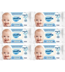 Molfix Islak Havlu Mendil İzotonik Hassas Ciltler 6 Lı Set 60 Yaprak Plastik Kapaklı