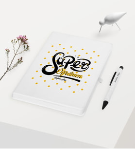 BK Gift Kişiye Özel Süper Öğretmen Temalı Beyaz Defter Kalem Hediye Seti