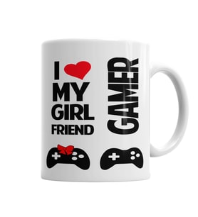I Love My Girl Friends Gamer Kupa Bardak Porselen