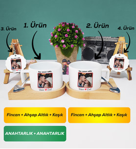 İkili Sevgiliye Sevgililer Günü Hediyesi 9 Kısa Kupa Bardak Anahtarlık
