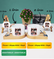 İkili Sevgiliye Sevgililer Günü Hediyesi 9 Kısa Kupa Bardak Anahtarlık