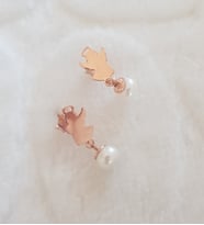 Melek İnci Sallantılı Gümüş Küpe