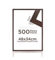 SmartFox Puzzle Ve Yapboz Çerçevesi 500 Parça İçin 48cmx34cm Ebatında Kahverengi 